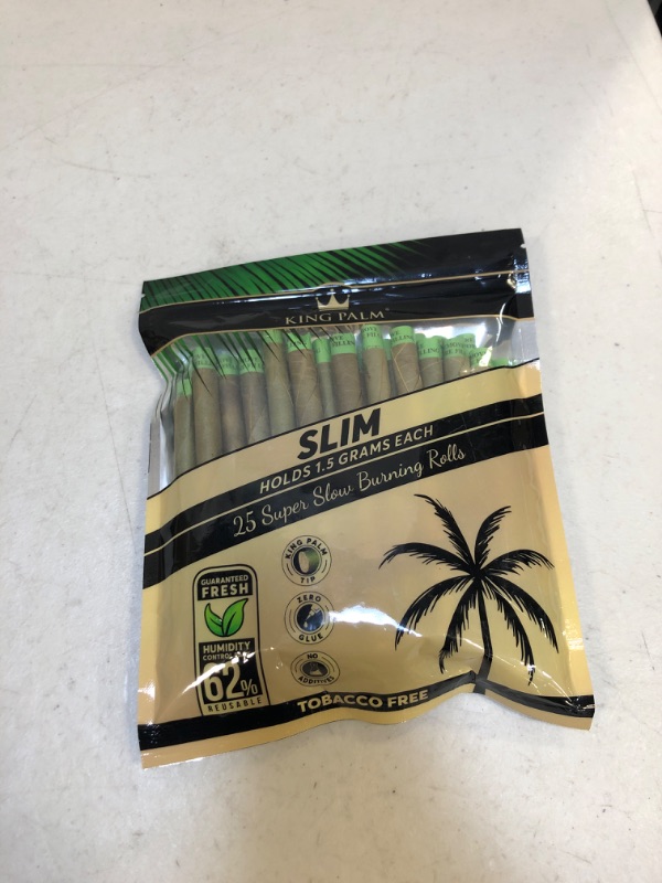 Photo 2 of 25x King Palm Wraps Slim Size 100% Leaf Rolls & Clipper Raw Lighter Us
