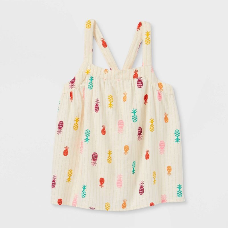 Photo 1 of Girls' Pineapple Gauze Tank Top - Cat & Jack™, SIZE XL 14/16 