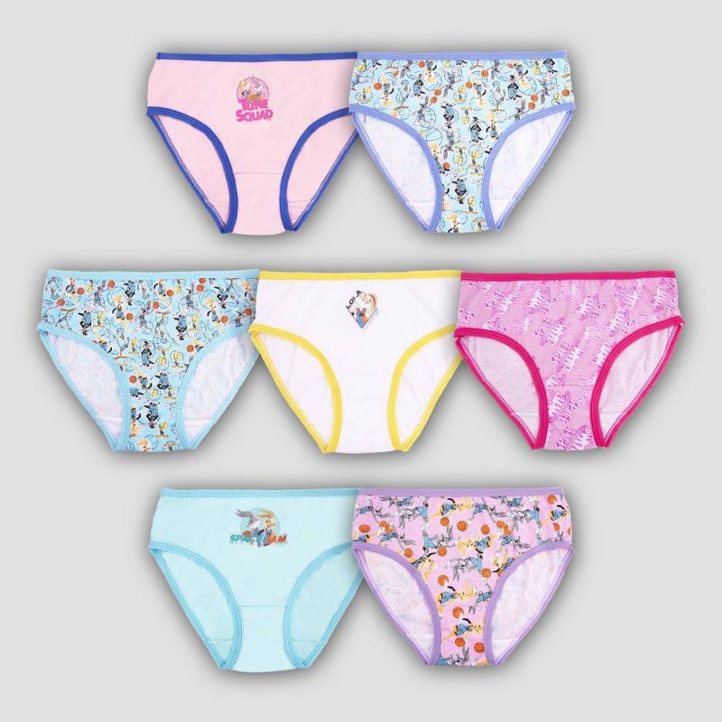 Photo 1 of Handcraft Girls' Underwear Multicolored - Space Jam Pink & Blue Seven-Pair Underwear Set - Toddler & Girls
Size: 4
