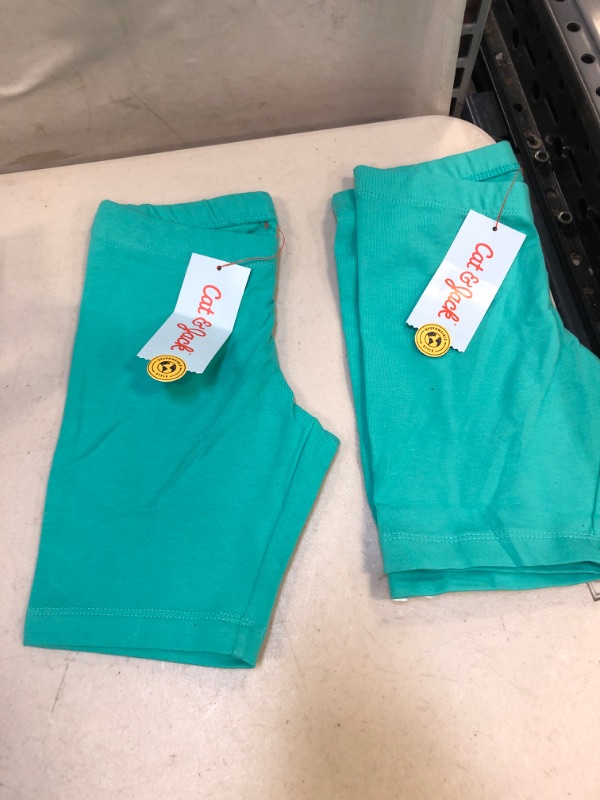 Photo 2 of Girls' Mid-Rise Bike Shorts - Cat & Jack™ Turquoise Green
SIZE XS 2 PACK 