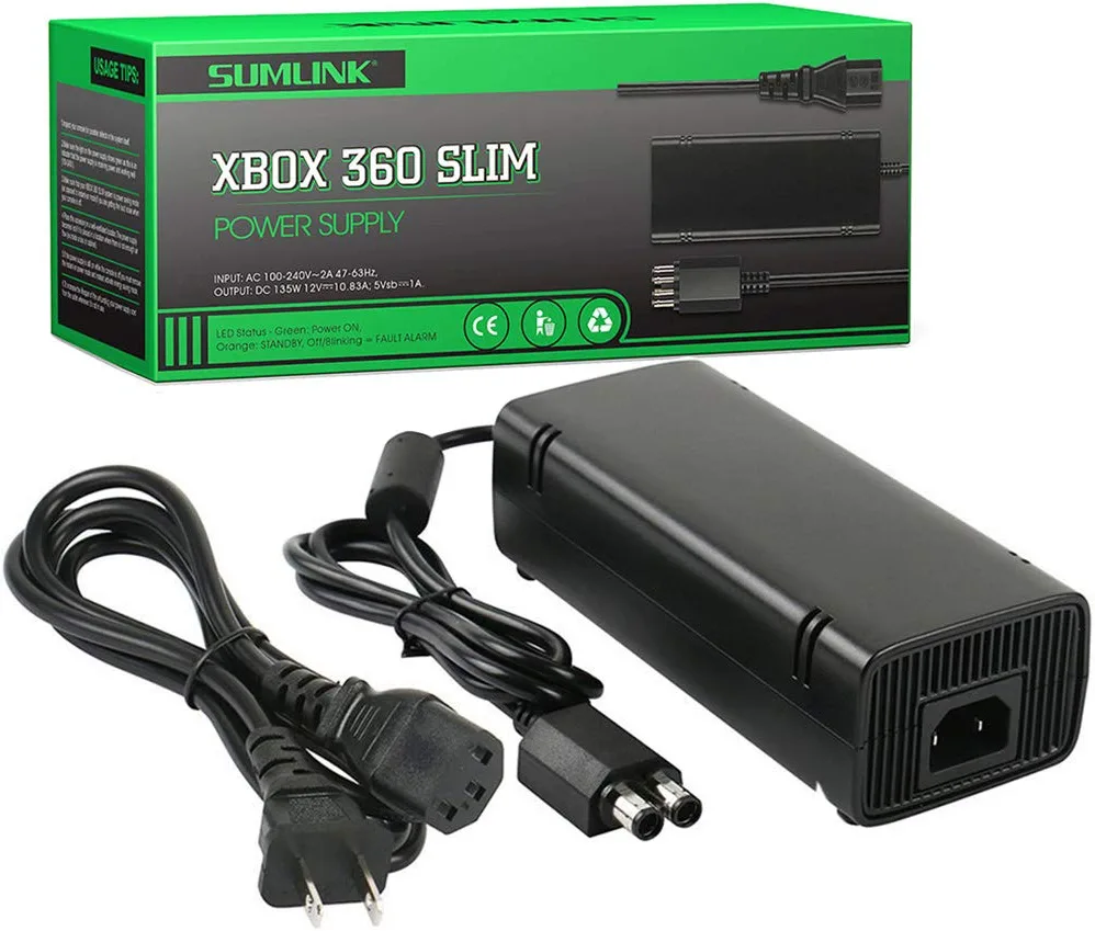 Photo 1 of [Updated Version] Power Supply Charger Cord for Xbox 360 Slim Auto Voltage (Black)
(UNABLE TO TEST)
