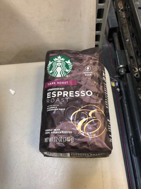 Photo 2 of (2 Pack) Starbucks® Dark Espresso Roast Whole Bean Coffee, 12 oz
EXP OCT 26 2022