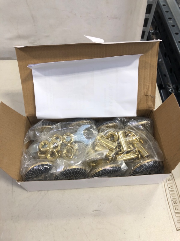 Photo 1 of M10 Thread Adjustable Furniture Leveling Feet, Large Leg Levelers with T Nuts Set of 8, Heavy Duty Furniture Feet for Table, Cabinet, Chair, Sofa, Gold M10 Thread Gold