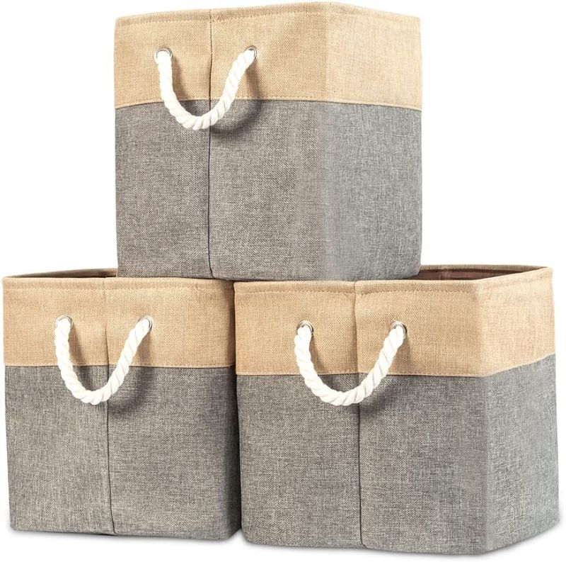 Photo 1 of YeaYee 3Pack Foldable Storage Bins, 13Inch Cubes Fabric Storage Baskets for Shelf, 36L Large Closet Organizer With Rope Handle, Linen Decorative Organizing Set for Toy, Bedroom, Nursery, Home, Office (Beige)
FACTORY SEALED