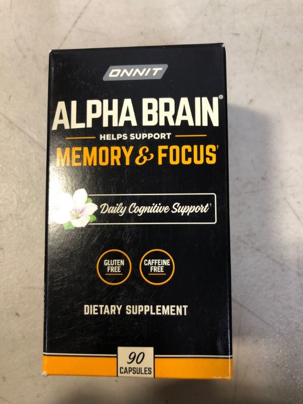 Photo 1 of ONNIT Alpha Brain Premium Nootropic Brain Supplement, 90 Count, for Men & Women - Caffeine-Free Focus Capsules for Concentration, Brain & Memory Support - Brain Booster Cat's Claw, Bacopa, Oat Straw
BB 09/02/2024