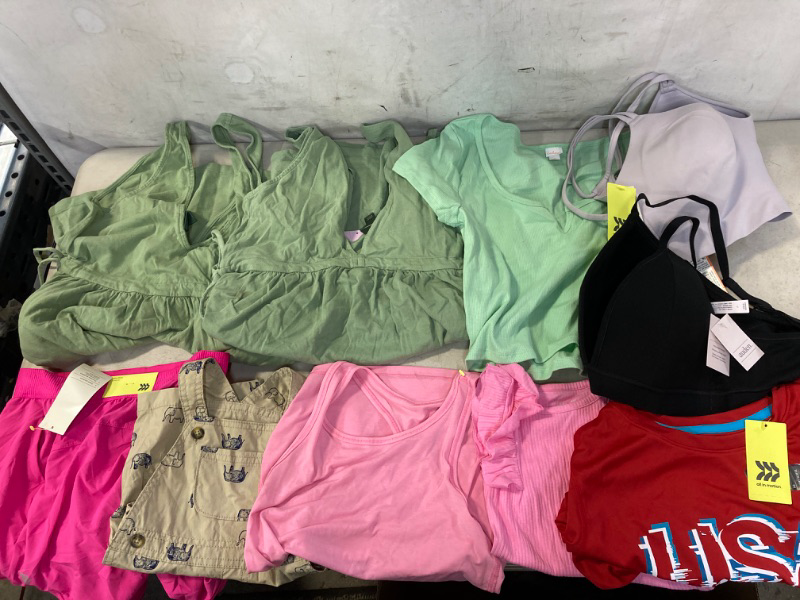 Photo 1 of KIDS AND WOMEN'S CLOTHES & ACCESSORIES BOX BUNDLE VARIOUS SIZES SOLD AS IS