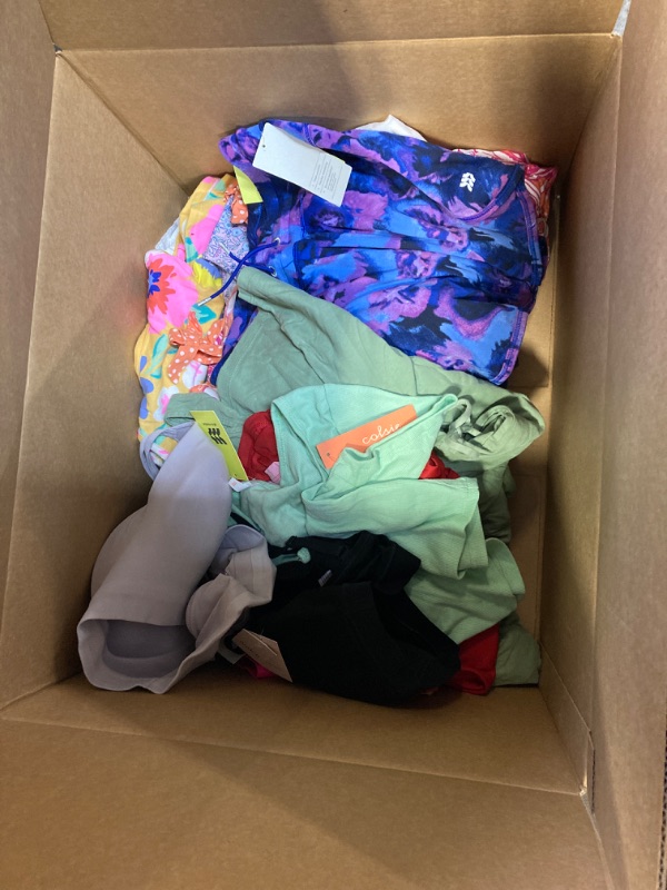 Photo 1 of KIDS AND WOMEN'S CLOTHES & ACCESSORIES BOX BUNDLE VARIOUS SIZES SOLD AS IS