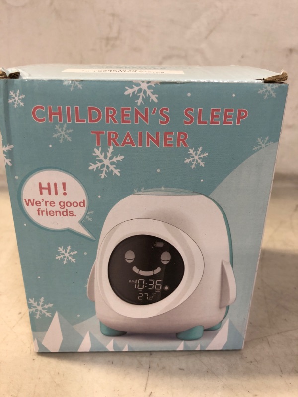 Photo 2 of Tysun Kids Alarm Clock Toddler Alarm Clock Children's Sleep Trainer for Kids, 5 Colorful Night Light Digital Wake up Light, Sleep Sound Machine, Temperature NAP Timer Kids Clock for Boys Girls Bedroom---factory sealed