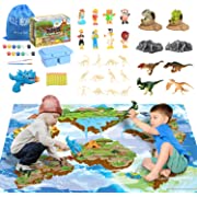 Photo 1 of Kids Arts Crafts Kit Dinosaur Toys Painting Set with Watercolor Paint, Pen & Play Mat