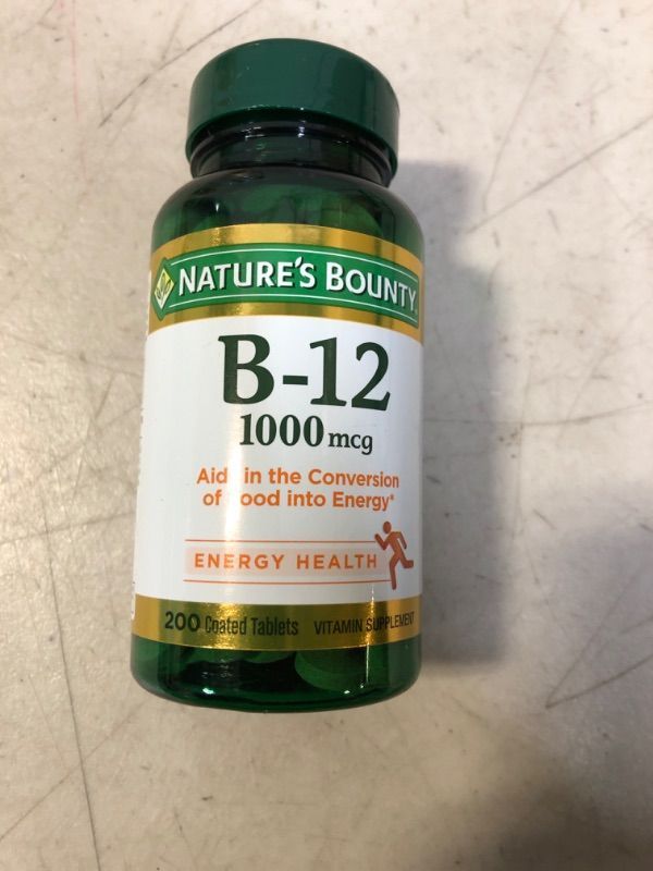 Photo 2 of Nature's Bounty Vitamin B12, Supports Energy Metabolism, Tablets, 1000mcg, 200 Ct Unflavored