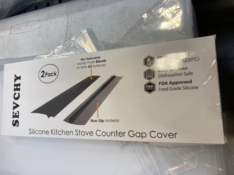 Photo 2 of  Silicone Stove Gap Covers (2 pack), Heat Resistant Silicone Stove Counter Guard Cabinet Gap Filler Seal the gap between Oven Kitchen Cabinet and Stove Countertop Easy Clean (25 inch, White) 25 inch White