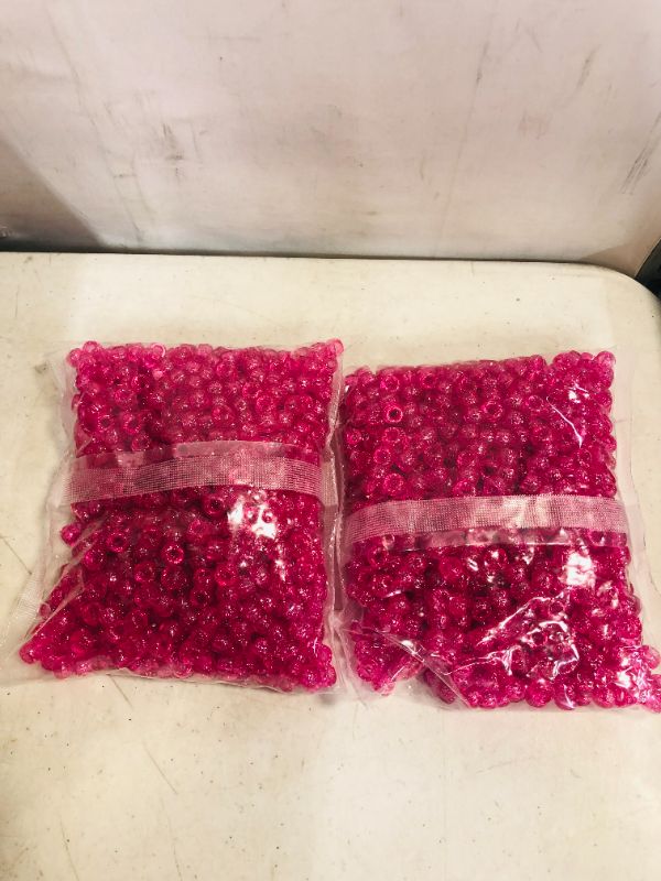 Photo 2 of 2 PACK Iooleem Pony Beads(1000pcs Pink Glitter Pony Beads), Beads for Jewelry Making, Pony Beads for Crafts, Beading Supplies, Arts & Crafts Materials for Jewelry Making.
