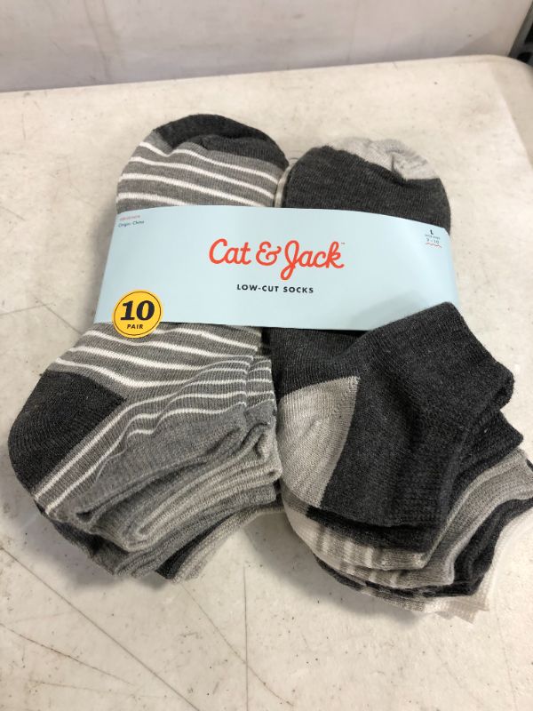 Photo 2 of Boys' 10pk Ightweight No Show Socks - Cat & Jack™ SIZE L SHOE SIZE 3-10
