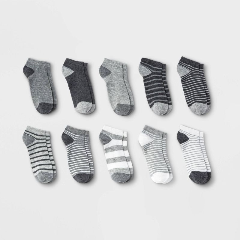 Photo 1 of Boys' 10pk Ightweight No Show Socks - Cat & Jack™ SIZE L SHOE SIZE 3-10
