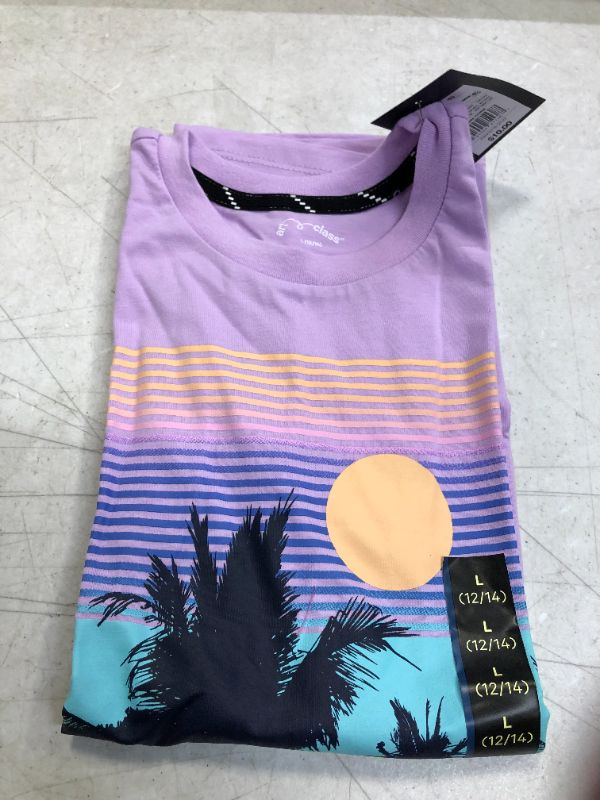 Photo 2 of Boys' 'Puerto Rico Sun Bay Sunset' Graphic Short Seeve T-Shirt - Art Cass™ L 12/14
