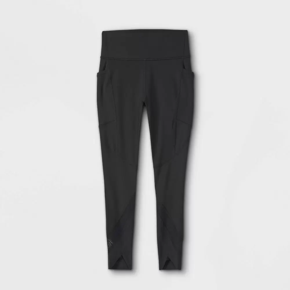 Photo 1 of Girls' Mesh Pieced Side Pocket Leggings - All in Motion Black M 7/8
