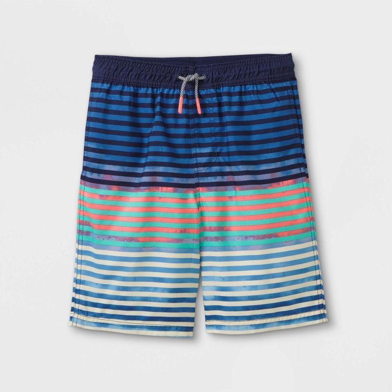 Photo 1 of  Boys' Striped Volley Swim Trunks SIZE LARGE 12-14