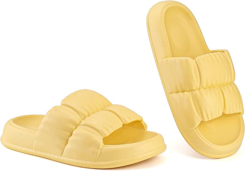 Photo 1 of Cloud Slides Sandals for Women Men Couple Valentines Cozy Comfortable Quick Drying Slippers for Indoor Outdoor Shower Spa Bath Pool Gym Walk Beach On Cloud Platform Sandals SIZE 6.5 - 7
