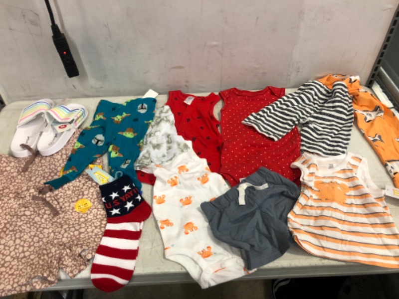 Photo 1 of 10 PC LOT, VARIOUS KIDS CLOTHES SIZES 3M- 18M