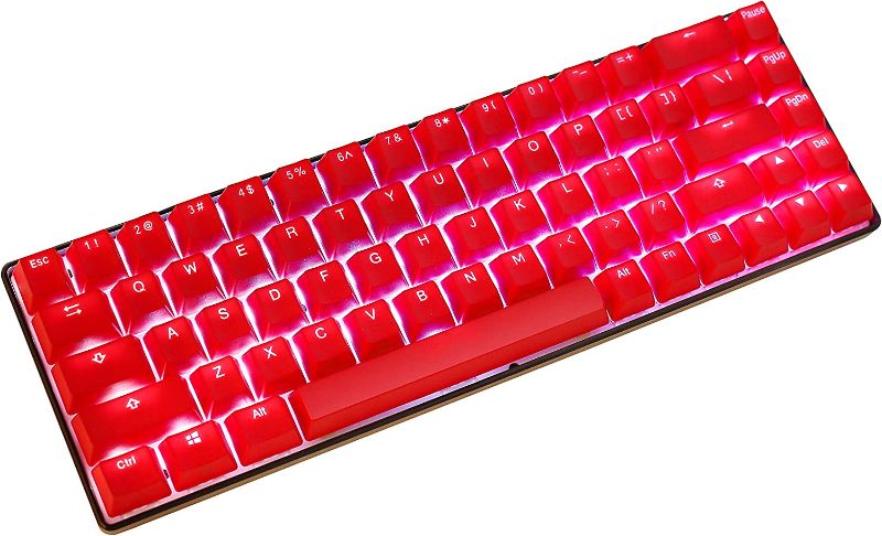 Photo 1 of KKV 68 Keys RGB Mechanical Gaming Keyboard,65% Layout Compact PBT Keycaps Mini Design 18 RGB Mode Wired Type-C Mechanical Keyboard for Game and Work(Kailh Box Red Switch, Red)
