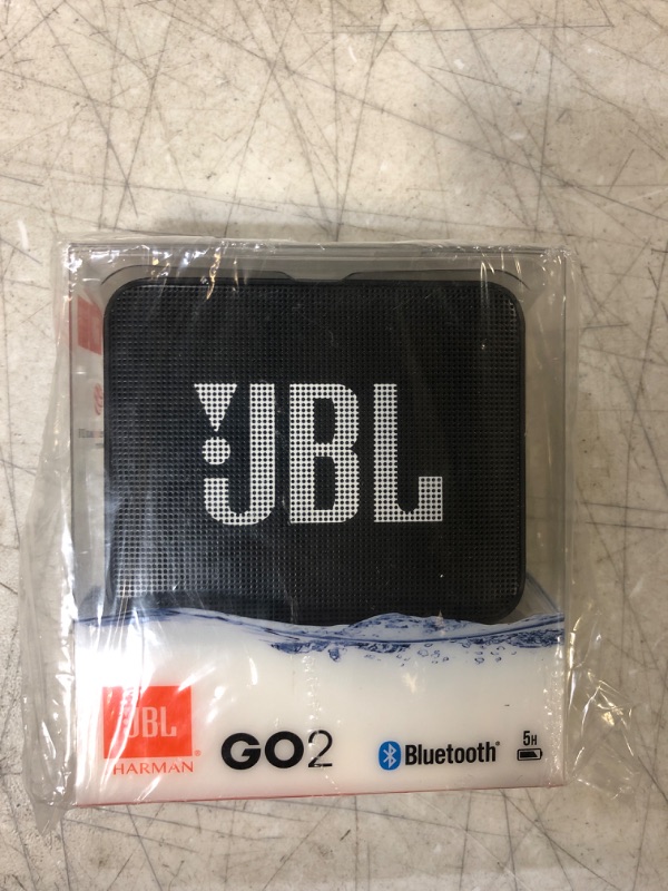 Photo 2 of JBL GO2 - Waterproof Ultra-Portable Bluetooth Speaker - Black & Go 3: Portable Speaker with Bluetooth, Builtin Battery, Waterproof and Dustproof Feature Blue JBLGO3BLUAM Black Speaker + Portable Speaker---factory sealed