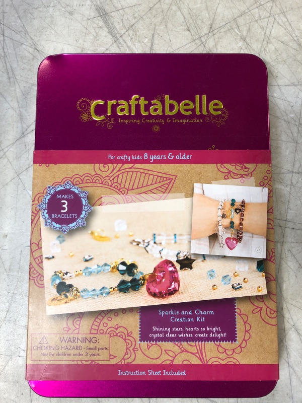 Photo 2 of Craftabelle – Sparkle and Charm Creation Kit – Bracelet Making Kit – 141pc Jewelry Set with Crystal Beads – DIY Jewelry Sets for Kids Aged 8 Years +