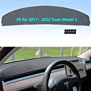 Photo 1 of AUQDD Gray Dashboard Dash Cover Flannel Dash Mat Custom Fit for 2017 2018 2019 2020 2021 2022 Tesla Model 3 Anti-Glare, Anti-Reflection, No Peculiar Smell---factory sealed