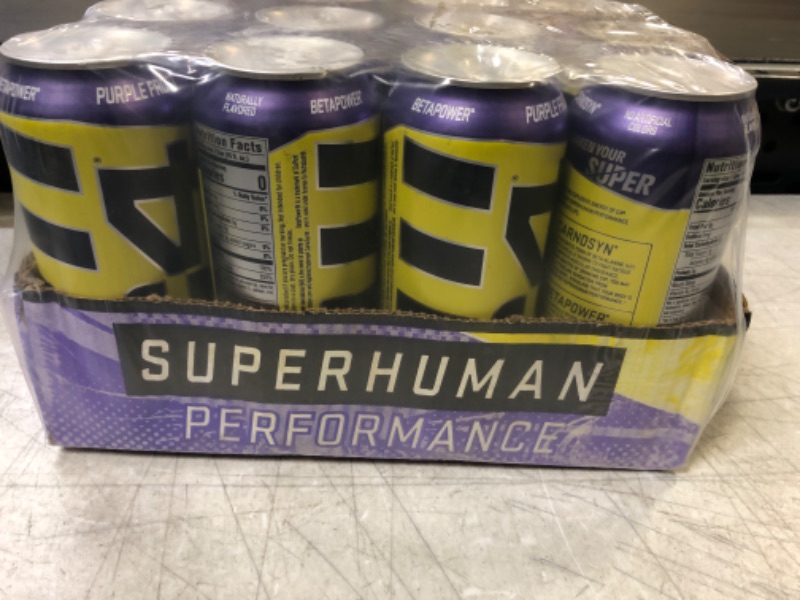 Photo 2 of C4 Energy Carbonated Zero Sugar Energy Drink, Pre Workout Drink + Beta Alanine, Purple Frost, 16 Fl Oz (Pack of 12) Purple Frost 16 Fl Oz (Pack of 12)---exp date 02-2023