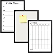 Photo 1 of Magnetic Dry Erase Board Whiteboard Linen Bulletin Cork Board,Weekly Planner Board, Monthly Planner Board with 1 Dry Eraser 3 Dry Erase Markers 8 Push pins 12 Magnets 3 Pack 12 x 16 Inches---factory sealed