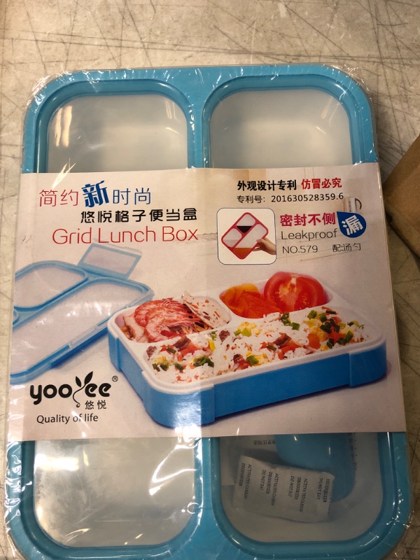 Photo 2 of Bento Box Lunch Boxes for Kids, Boys, Girls, Adults, Men Women | Kid Snack Container | Leakproof School Bentobox 3 Portion Compartment Meal Prep Food Containers | BPA-Free Kit