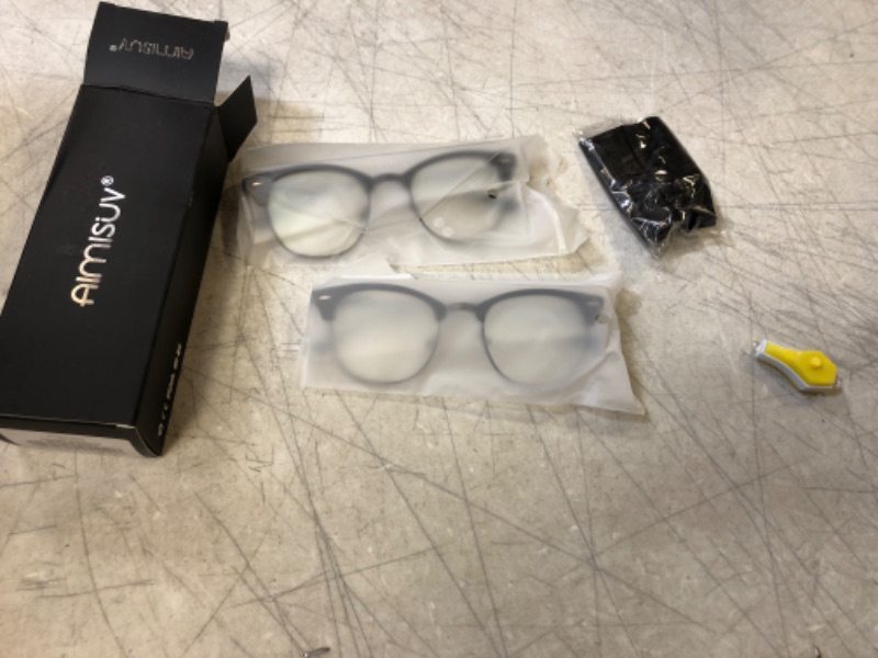 Photo 3 of AIMISUV Blue Light Blocking Glasses Women/Men,Retro Half Frame Anti Eyestrain Computer Gaming Glasses(2Pack)(Black+Gun)
