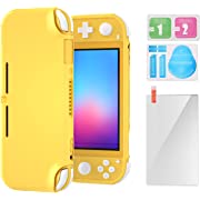 Photo 1 of ECHZOVE TPU Case Compatible with Switch Lite, Protective Case Compatible with Switch Lite with Tempered Glass Screen Protector - Yellow