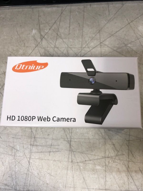 Photo 1 of Qtniue Webcam with Microphone and Privacy Cover, FHD Webcam 1080p, Desktop or Laptop and Smart TV USB Camera for Video Calling, Stereo Streaming and Online Classes----factory sealed
