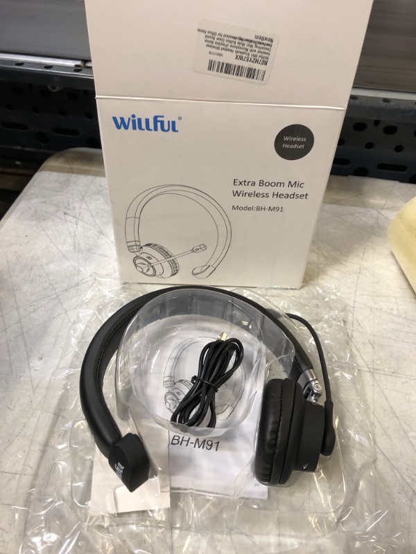 Photo 2 of Willful M91 Bluetooth Headset Wireless Headset with Microphone (Flexible Noise Cancelling Mic) Clear Sound Comfortable Wearing