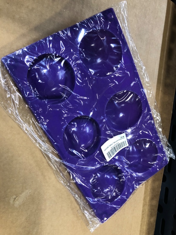 Photo 3 of ZPOKA 2 Pack 6-Cavity Semi Sphere Silicone Mold, Baking Mold for Making Hot Chocolate Bomb, Cake, Jelly, Dome Mousse (Purple)
