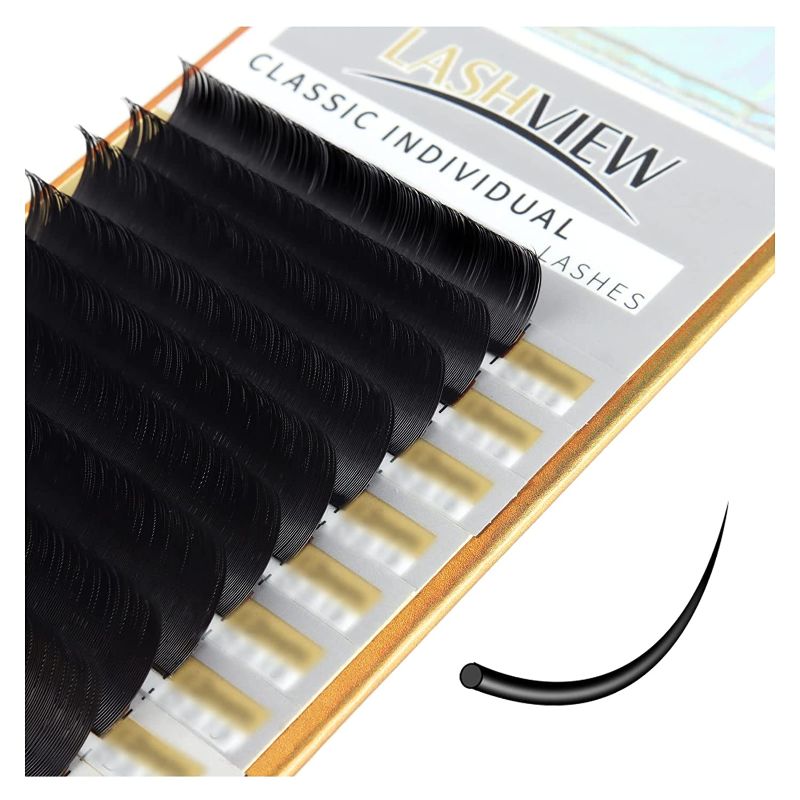 Photo 1 of LASHVIEW Eyelash Extensions,Individual Lashes,0.15 Thickness D+ Curl 14mm,Premium Single &Classic Lashes,Mink and Natural Semi Permanent Eyelashes,Soft Application-Friendly
