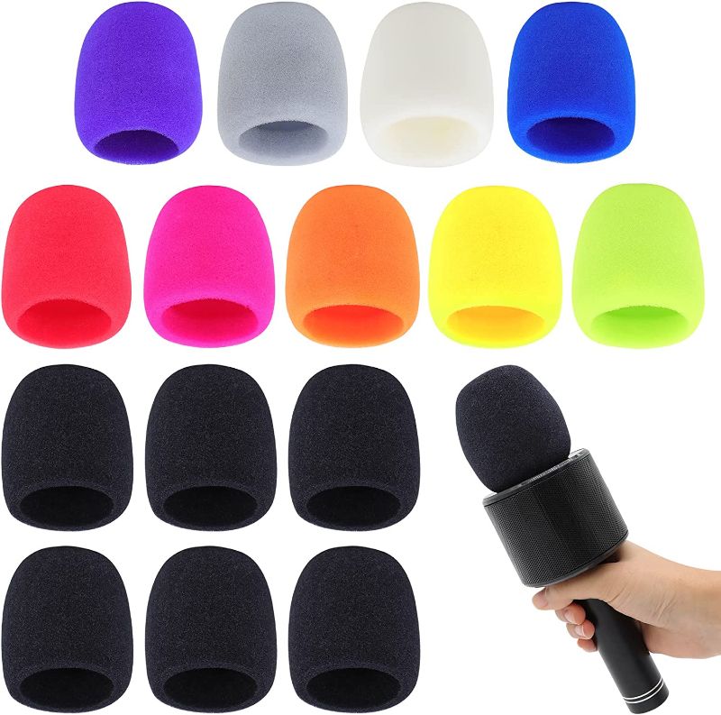 Photo 1 of 2x Colorful Foam Microphone Cover,15 Pack Thick Handheld Stage Microphone Windscreen Foam Cover for Karaoke DJ, Dance Ball, Conference Room, News Interviews, Stage Performance by RAPUDA?10 Color?
