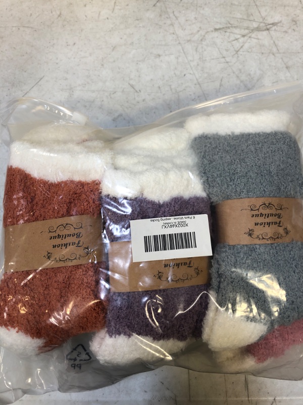 Photo 1 of 6 PAIRS OF WOMENS FURRY SOCKS