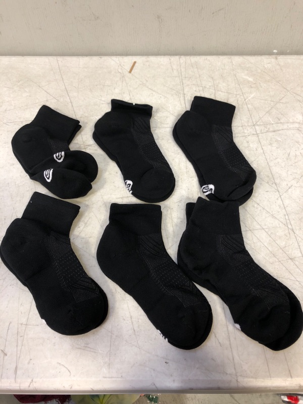Photo 1 of 6 PAIRS OF S/M SIZE BLACK ANKLE SOCKS WITH CUSHION 