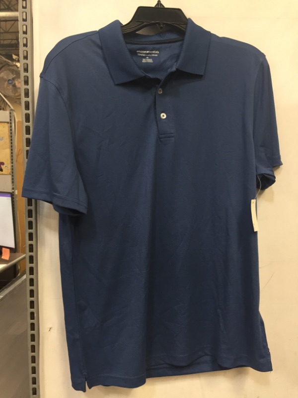 Photo 2 of Amazon Essentials Men's Slim-Fit Quick-Dry Golf Polo Shirt, Blue, Medium, ITEM HAS DEODORANT ON IT 
