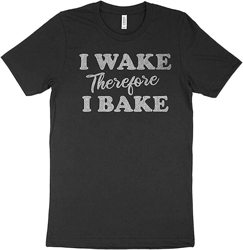 Photo 1 of I Wake Therefore I Bake | Funny T-Shirt Novelty Tee Unisex  SIZE M   -- FACTORY SEALED --
