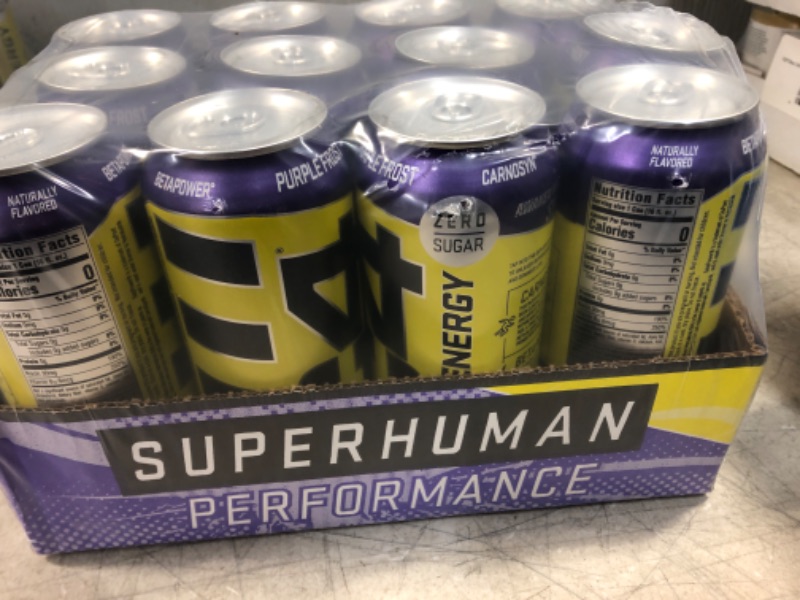 Photo 3 of  C4 Original Carbonated Pre Workout Drink, Purple Frost,12-16oz Cans  -- BB 02/24 --