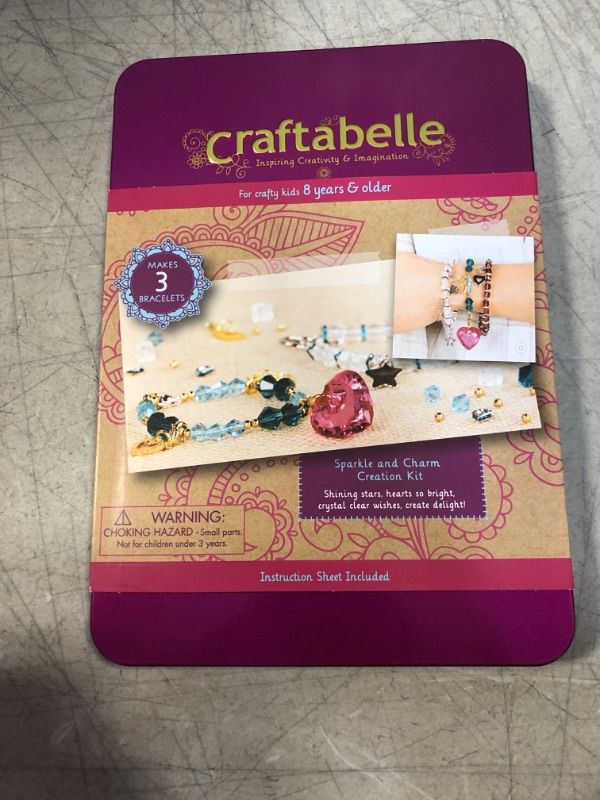 Photo 2 of Craftabelle – Sparkle and Charm Creation Kit – Bracelet Making Kit – 141pc Jewelry Set with Crystal Beads – DIY Jewelry Sets for Kids Aged 8 Years +
