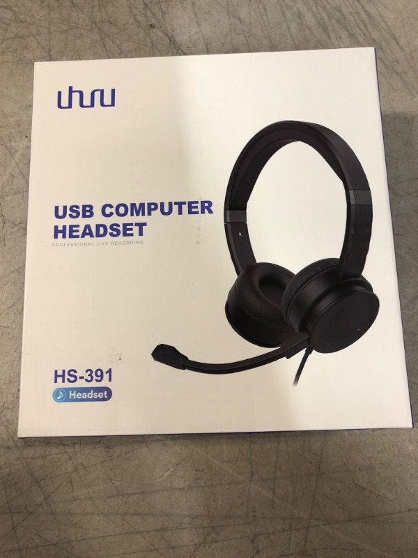 Photo 2 of USB Computer Headset with Microphone for Laptop, UHURU PC Wired Headset with Mic Noise Cancelling Lightweight for Skype Zoom Webinbar Home Office Online Class Call Center
