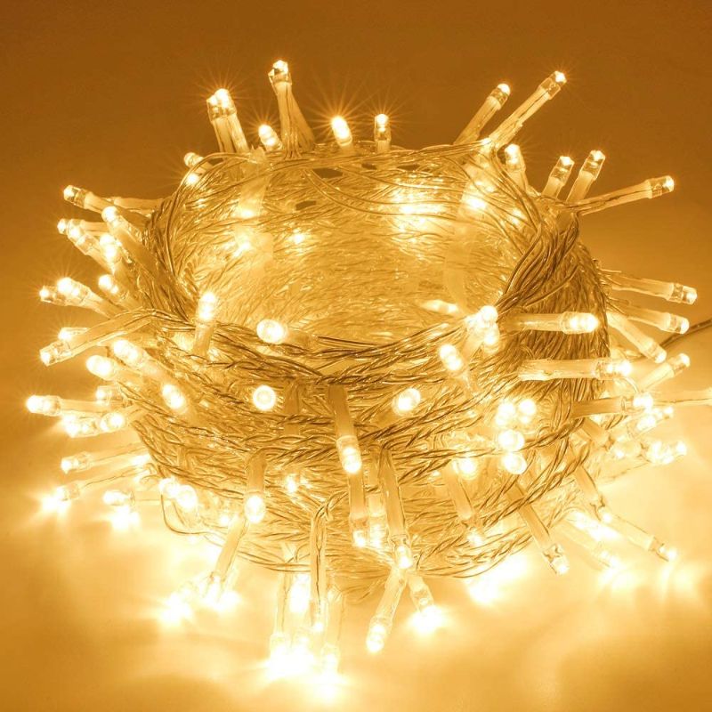 Photo 1 of Long String Lights Outdoor/Indoor, 500 LED Upgraded Super Bright Christmas Lights, Waterproof Plug in Fairy Lights for Bedroom Party Wedding Garden (Warm White)
