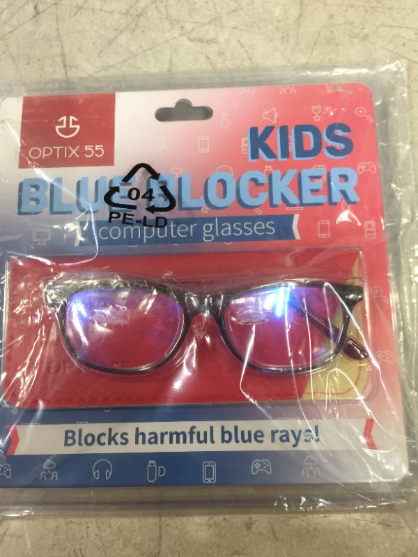 Photo 2 of Blue Light Blocking Glasses Girls & Boys | Anti Eyestrain Blue Light Glasses Kids Computer Gaming Glasses (Ages 3-10) | Flexible Grey Square Frames with Red Temples Video Phone Screen Eyeglasses