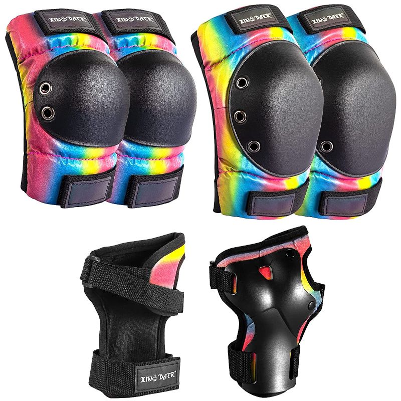 Photo 1 of Adult/Kids/Youth Knee Pad Elbow Pads, XINDAER Womens Skate Protective Gear Set 3 in 1 Knee and Elbow Pads Wrist Guards for Skateboard, Roller Skates, Skating, Scooter, Inline Skates, Cycling
