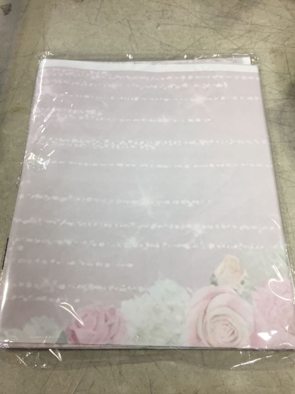 Photo 2 of Yongqian 5x3ft Rose Gold Glitter Happy Birthday Photo Background Pink Rose Flowes Wreath Girls Birthday Party Backdrops Baby Shower Cake Table Banner