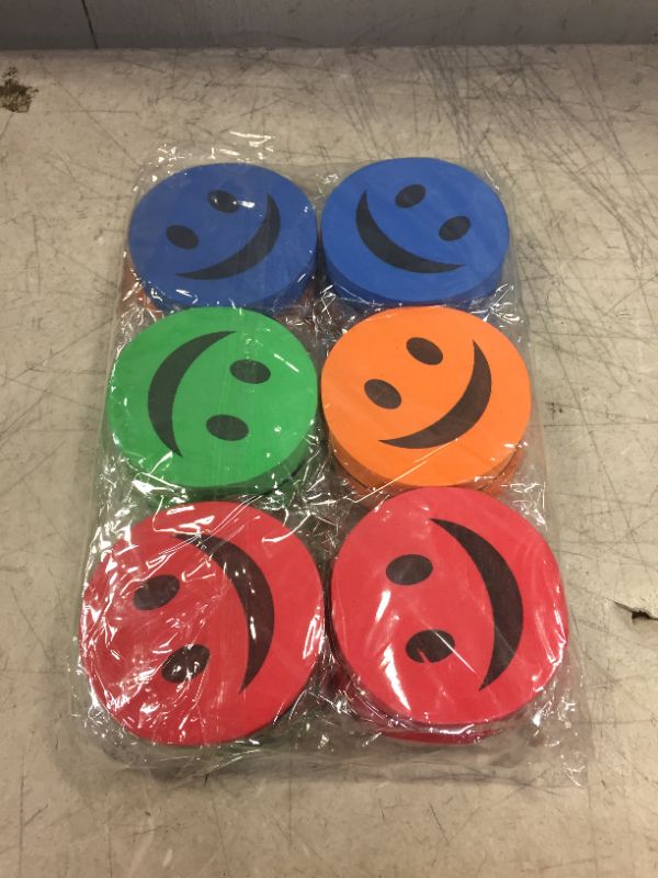 Photo 2 of BNC Smiley Face Circular Whiteboard Eraser 12 Pack-Assorted Color