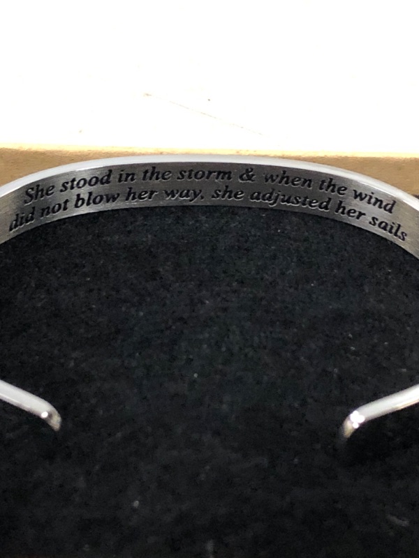 Photo 1 of Joycuff Inspirational Bracelets for Women Mom Personalized Gift for Her Engraved Mantra Cuff Bangle Crown Birthday Jewelry
